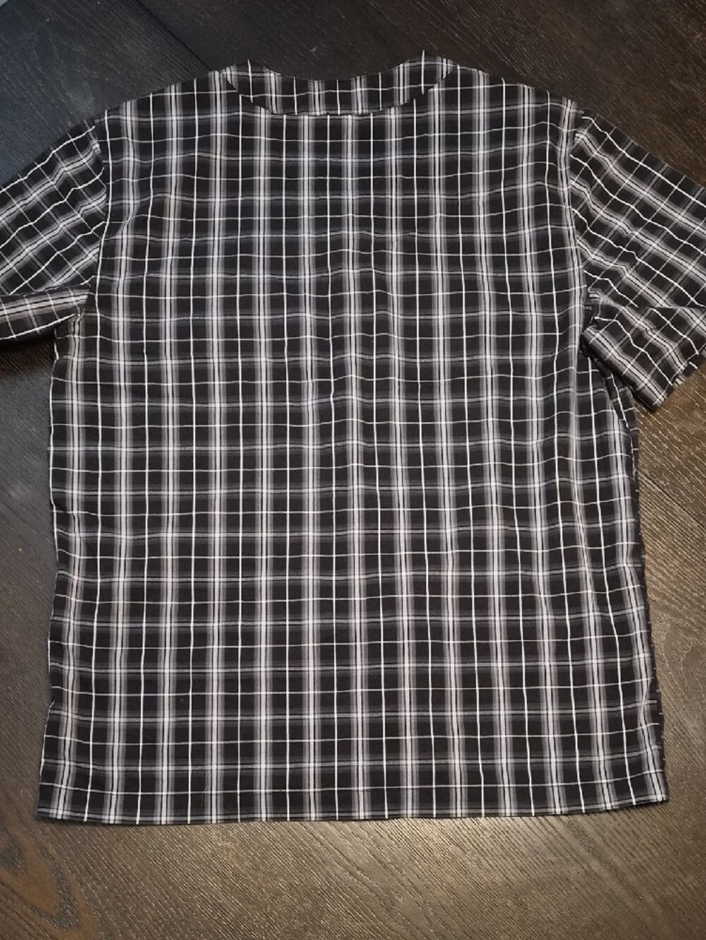 Black and White Plaid Short Sleeve Mens Pj Set - Picture 4 of 6